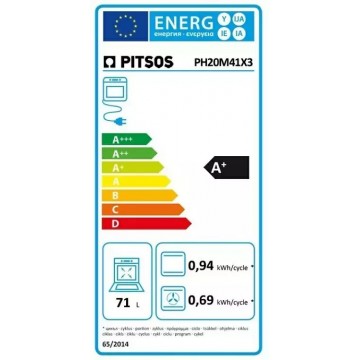 Pitsos PH20M41X3 Φούρνος άνω Πάγκου 71lt Π59.4εκ. Inox
